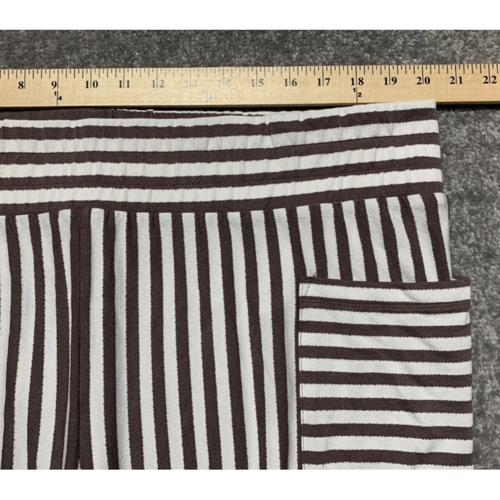 AnyBody Brown White Vertical Striped Loungewear Pants XL A393062 Relaxed Fit - Picture 9 of 11